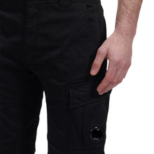 Load image into Gallery viewer, Cp Company Satin Stretch Lens Cargo Shorts Black
