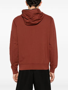 Cp Company Hooded Lens Full Zip In Red