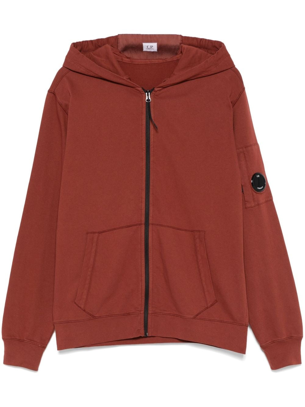 Cp Company Hooded Lens Full Zip In Red