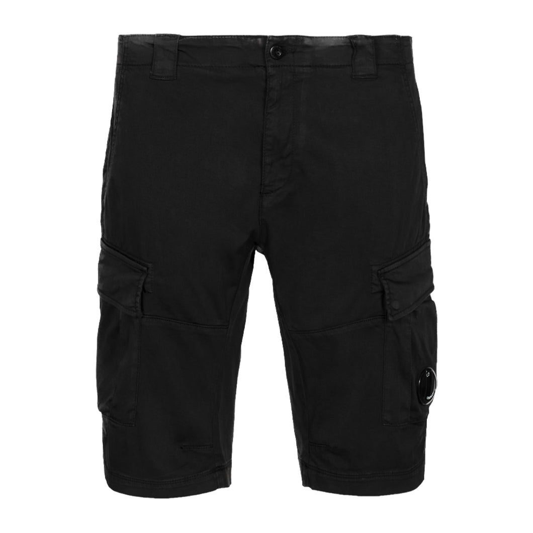 Cp Company Satin Stretch Lens Cargo Shorts Black