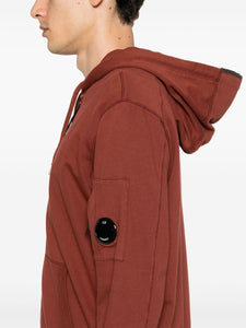 Cp Company Hooded Lens Full Zip In Red