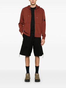 Cp Company Hooded Lens Full Zip In Red
