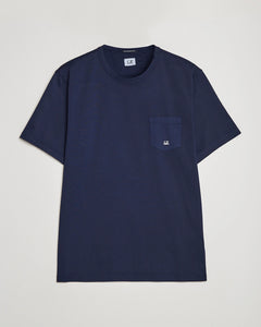 Cp Company Mercerised Cotton Small Logo Pocket T-Shirt Medieval Blue