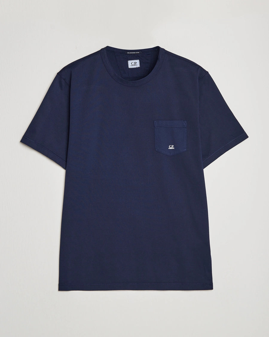 Cp Company Mercerised Cotton Small Logo Pocket T-Shirt Medieval Blue