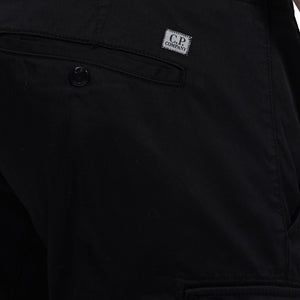 Cp Company Satin Stretch Lens Cargo Shorts Black