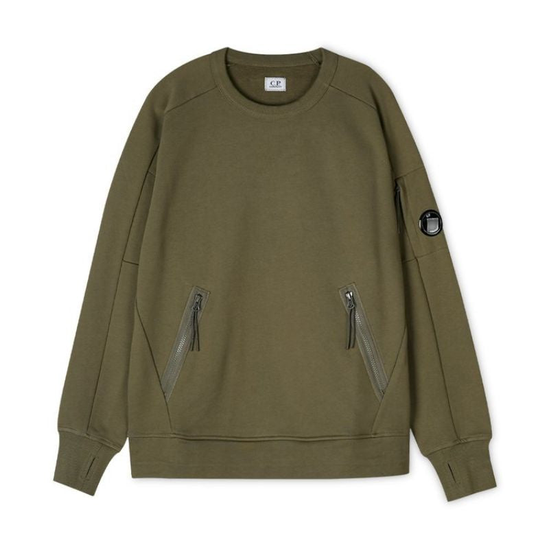 Cp Company Diagonal Raised Lens Sweatshirt In Ivy Green