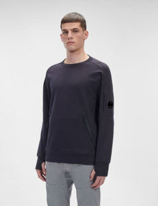 Cp Company Diagonal Raised Lens Sweatshirt In Navy