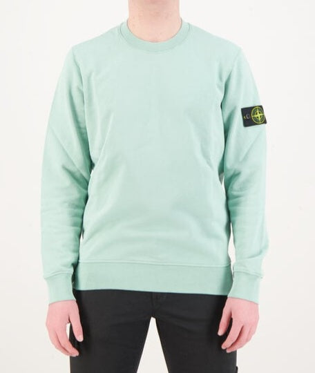 Stone Island Cotton Lens Sweatshirt In Mint Green TET Clothing