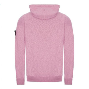 Stone Island Garment Dyed Hooded Knit In Rose