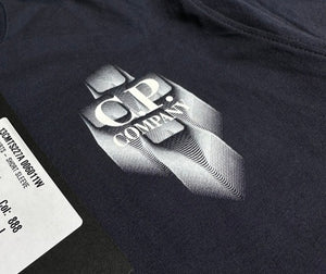 Cp Company 30/1 Graphic Logo T-Shirt In Navy