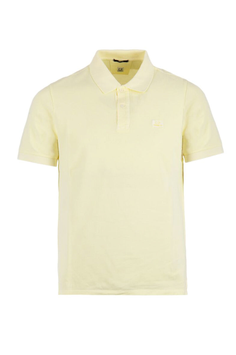 Cp Company Pique Resist Dyed Polo Shirt In Pastel Yellow