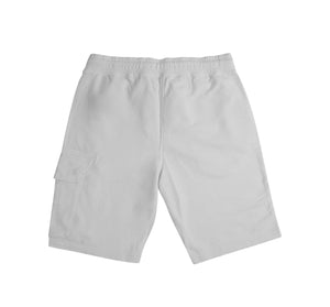 CP Company Lens Fleece Shorts In Off White