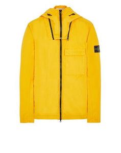 Stone Island 1 Pocket Old Effect Hooded Overshirt in Yellow