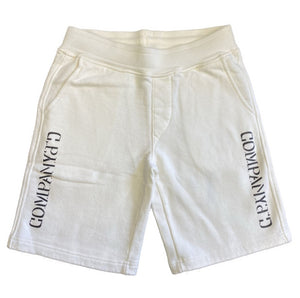 CP Company Junior Mirrored Logo Shorts in White