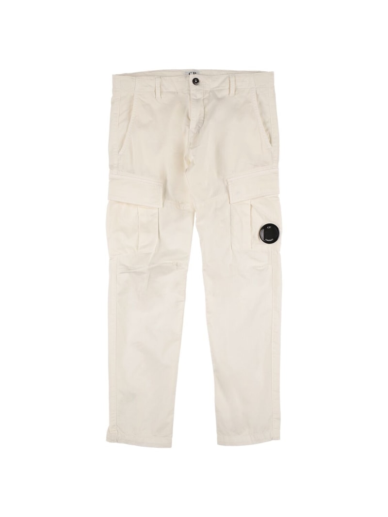 CP Company Junior Lens Satin Cargo Pants In White