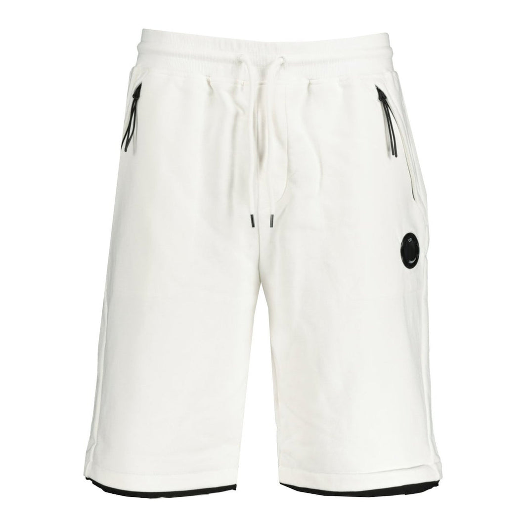 CP Company Lens Fleece Shorts In White ( oversized )