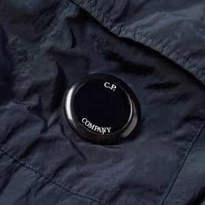 CP Company Chrome Quarter Zip Lens Overshirt in Navy