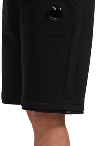 CP Company Lens Fleece Shorts In Black ( oversized )