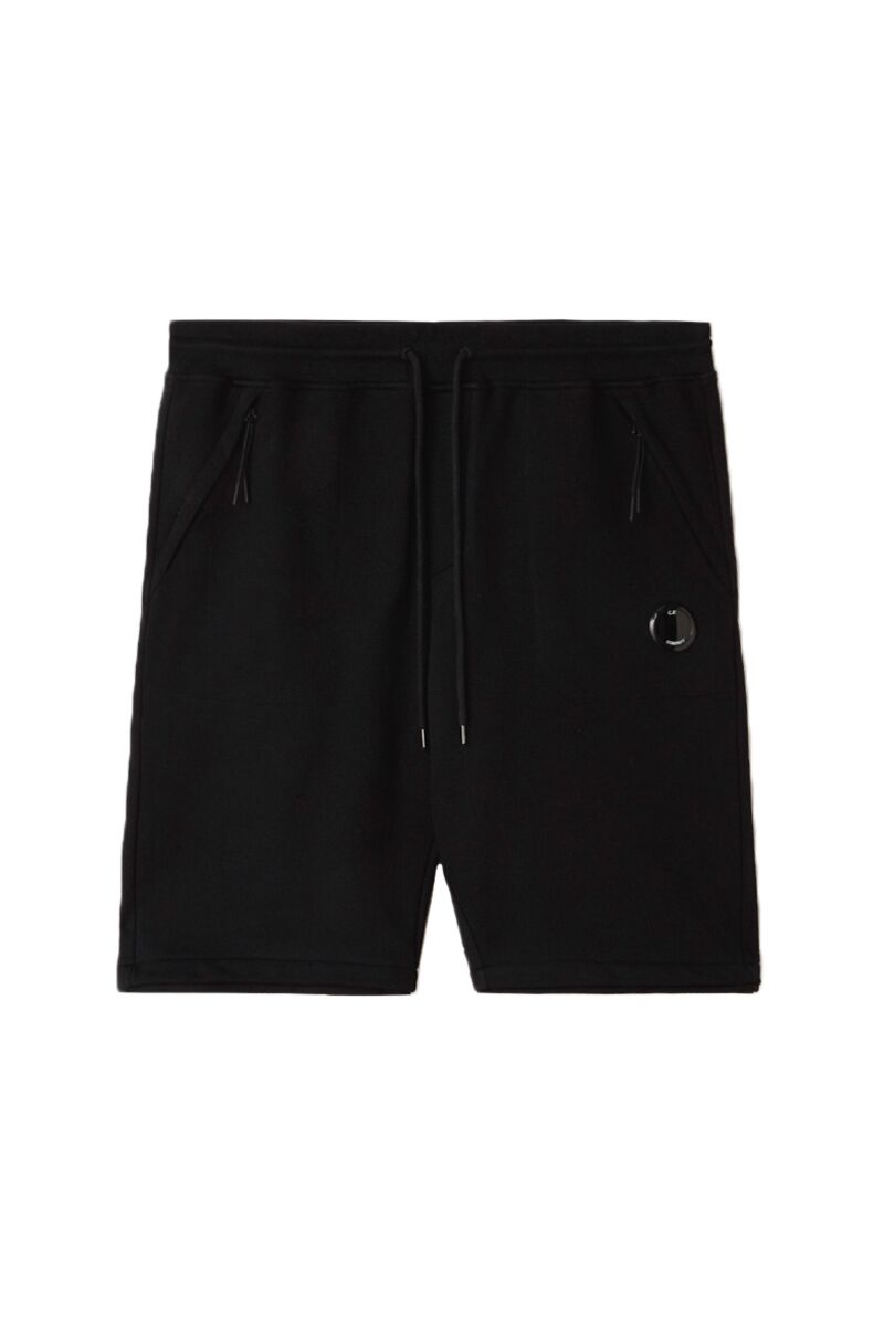 CP Company Lens Fleece Shorts In Black ( oversized )