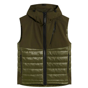 CP Company Soft Shell Goggle Gilet In Khaki