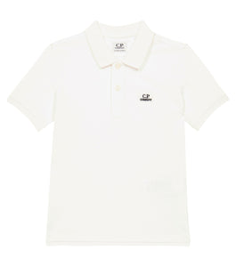 CP Company Junior Stretch Piquet Polo Shirt in White