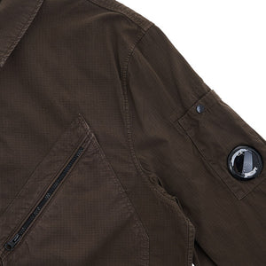 CP Company Rip-Stop Full Zip Lens Shirt in Khaki