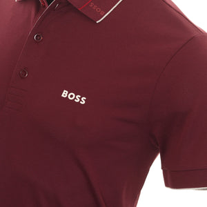 Hugo Boss Slim Fit Stretch Polo Shirt In Maroon