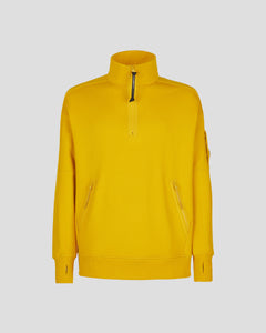 CP Company Quarter Zip Polo Collar Lens Sweatshirt in Yellow