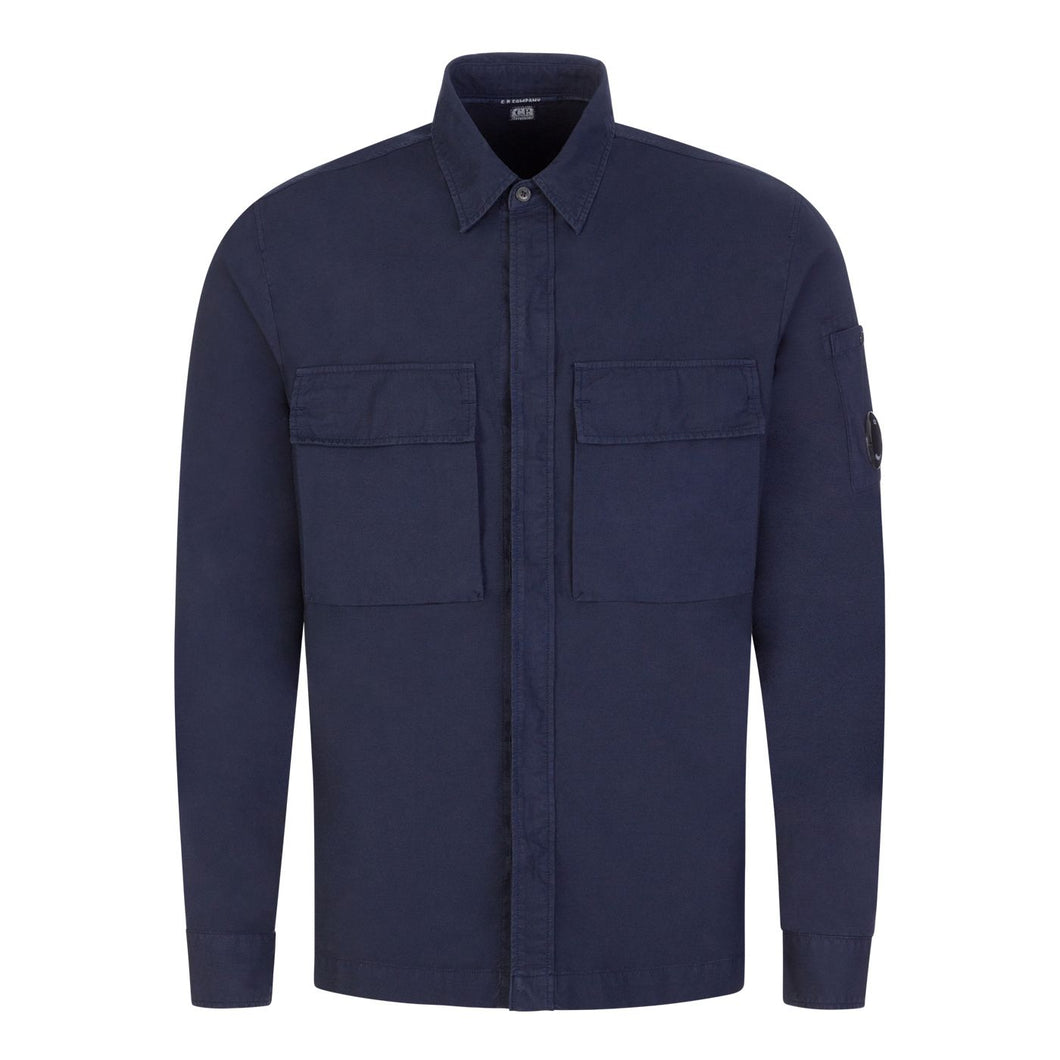 CP Company Broken Batavia Lens Shirt in Navy