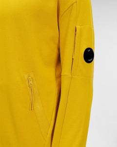 CP Company Quarter Zip Polo Collar Lens Sweatshirt in Yellow