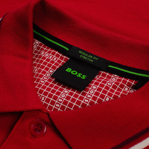 Hugo Boss Paddy Pro Regular Fit Stretch Polo Shirt in Red