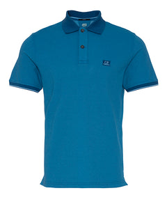 CP Company Tacting Short Sleeve Polo in Blue