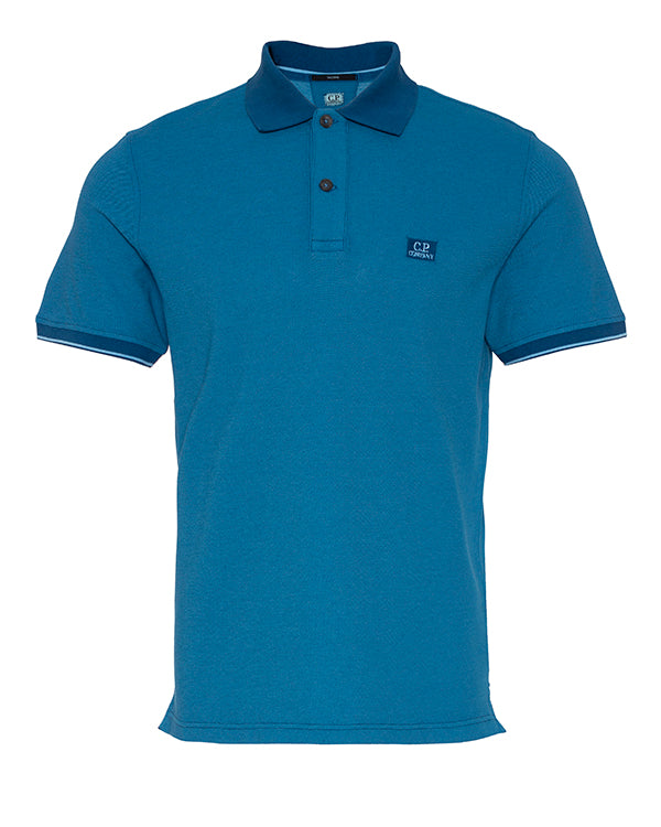 CP Company Tacting Short Sleeve Polo in Blue