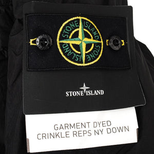 Stone Island Garment Dyed Crinkle Reps R-NY Down Coat in Black