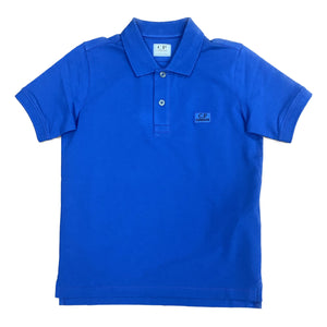 CP Company Junior Stretch Piquet Polo Shirt in Blue Quartz