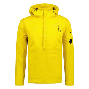 CP Company Gabardine 1/2 Zip Hooded Lens Overshirt in Yellow