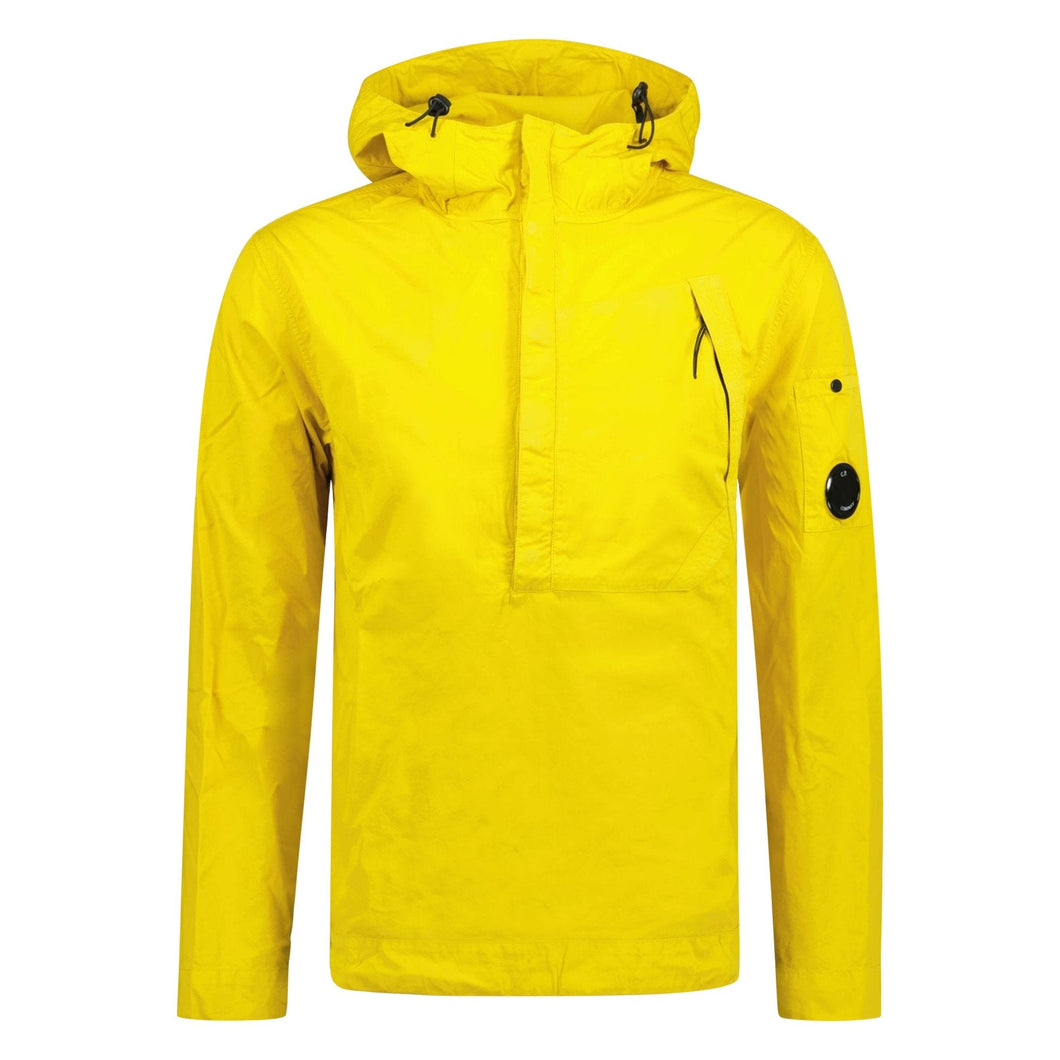 CP Company Gabardine 1/2 Zip Hooded Lens Overshirt in Yellow