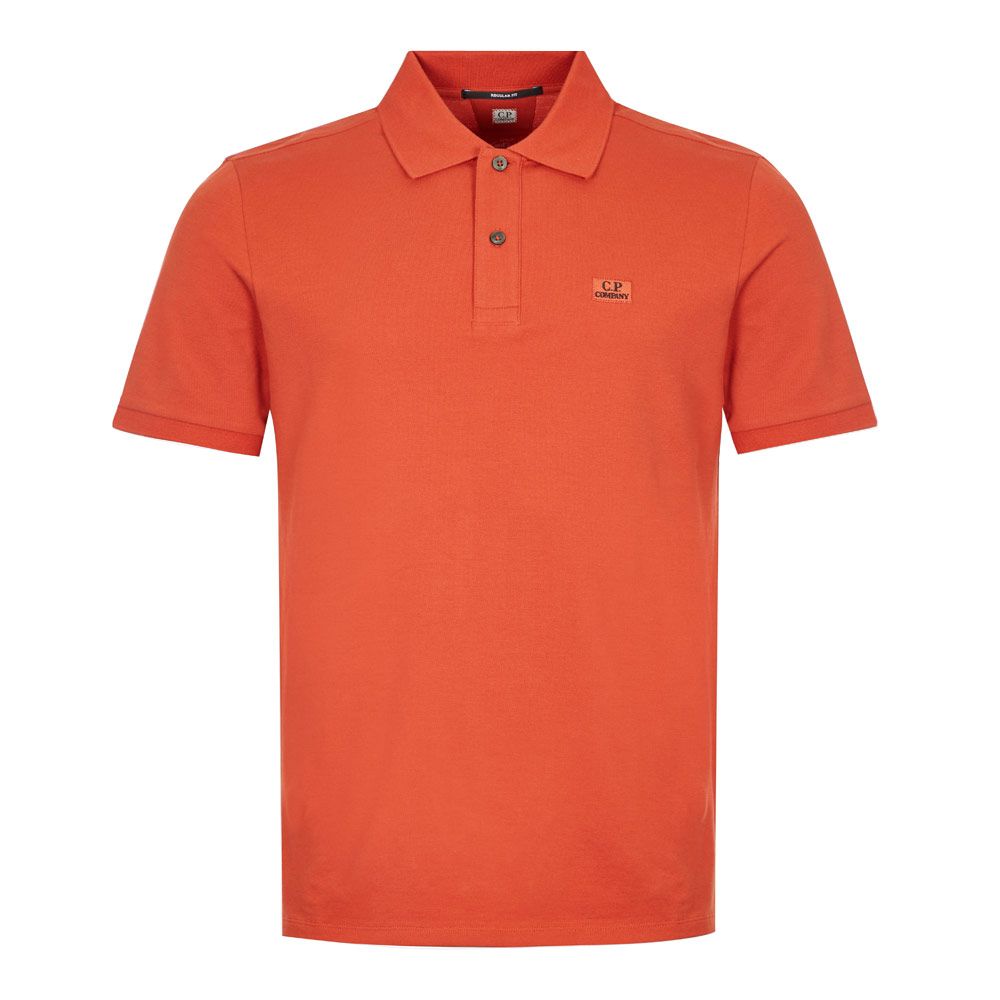 CP Company Stretch Piquet Short Sleeve Polo in Orange
