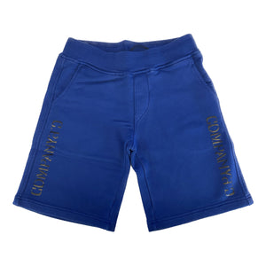 CP Company Junior Mirrored Logo Shorts in Blue Quartz