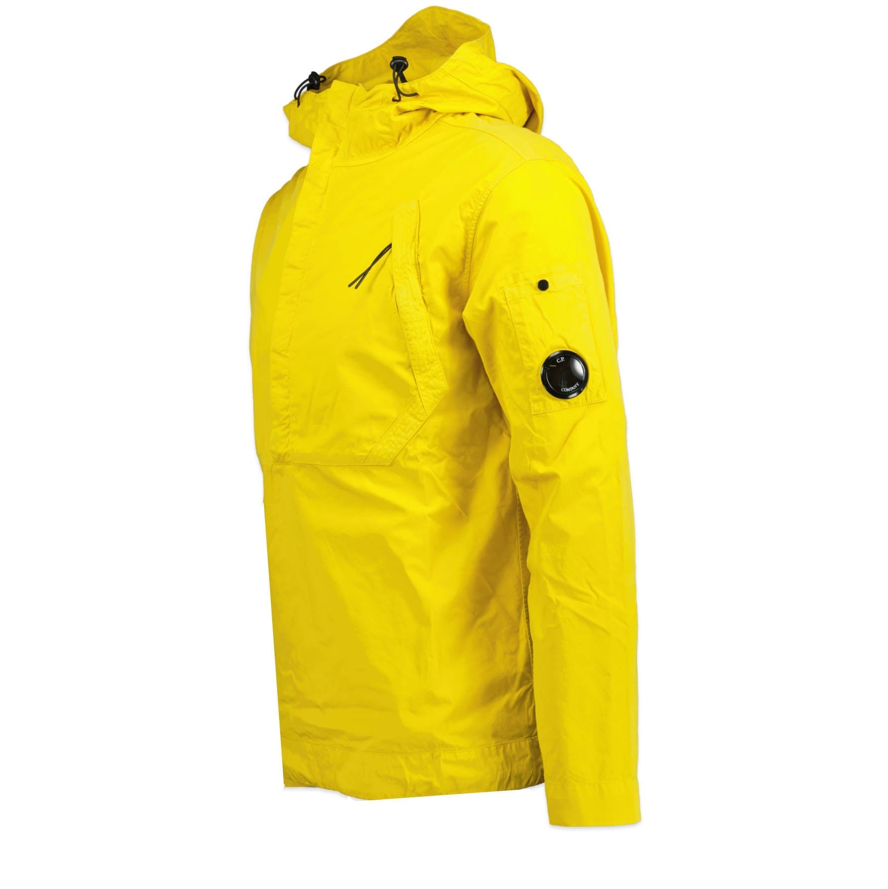 CP Company Gabardine 1 2 Zip Hooded Lens Overshirt in Yellow TET Clothing