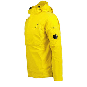 CP Company Gabardine 1/2 Zip Hooded Lens Overshirt in Yellow