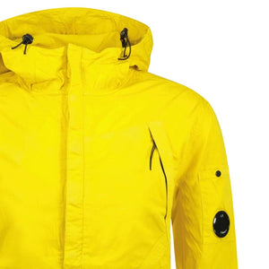 CP Company Gabardine 1/2 Zip Hooded Lens Overshirt in Yellow