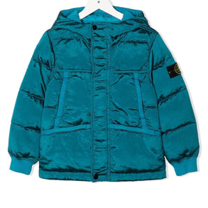 Stone Island Junior Nylon Metal Down Jacket in Blue