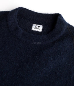 CP Company Wool Blend Crewneck Knitted Jumper In Navy