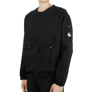 CP Company Heavy Jersey Mixed Lens Sweatshirt in Black