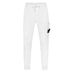 Stone Island Brushed Cotton Joggers In White