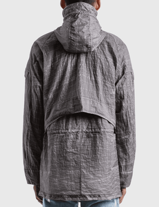 Stone Island Reflective Grid Parka In Blue Grey