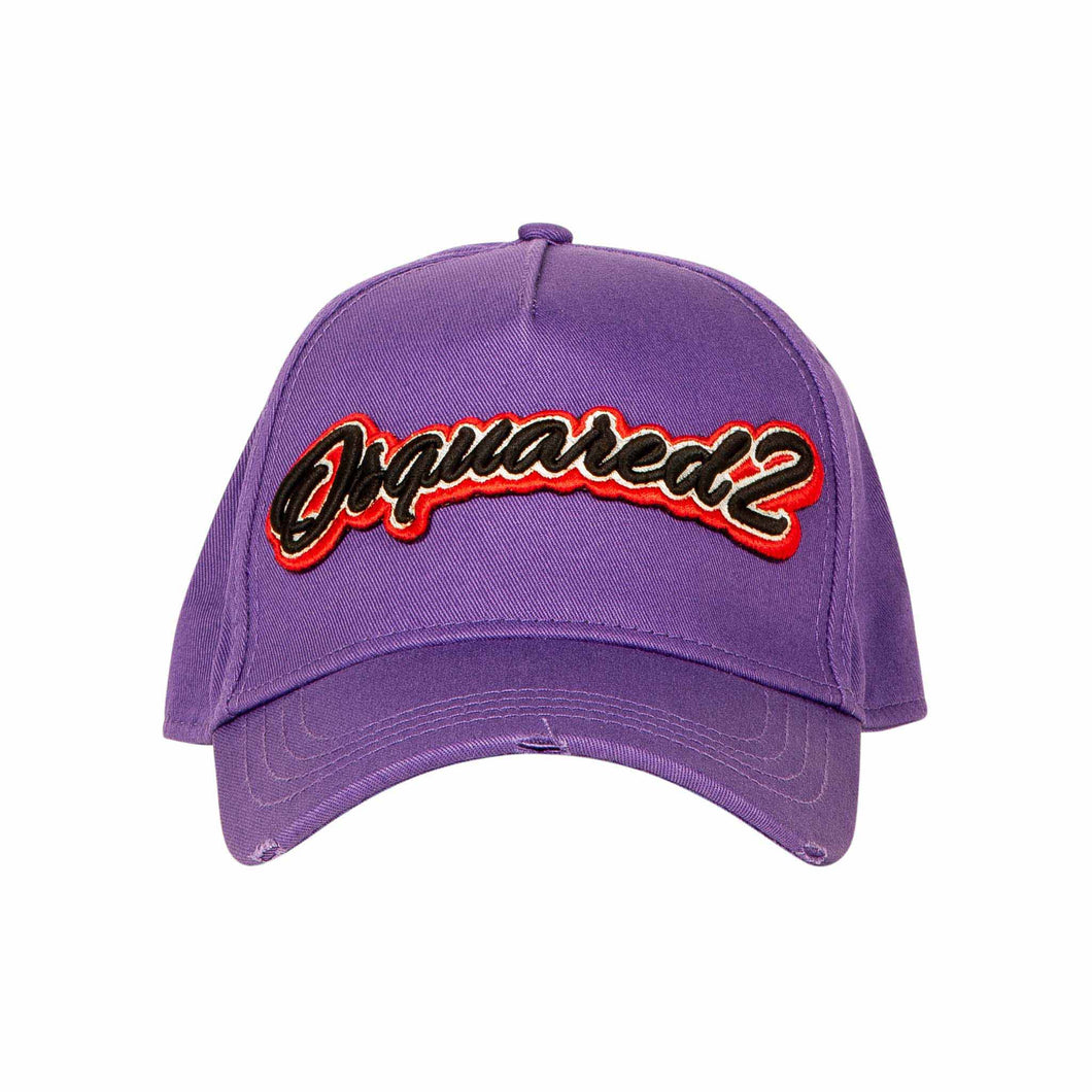 Dsquared2 Script Embroided Cap In Purple